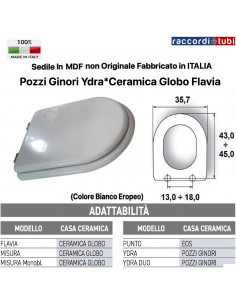 SEDILE PER WC POZZI GINORI YDRA*CERAMICA GLOBO FLAVIA...