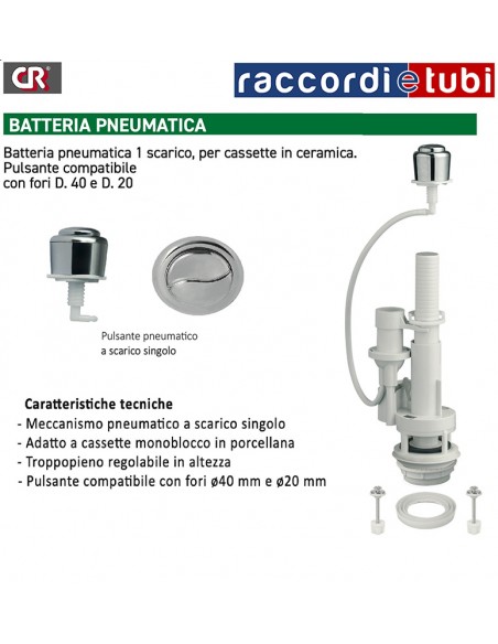 BATTERIA PNEUMATICA 1 SCARICO PER CASSETTE IN CERAMICA