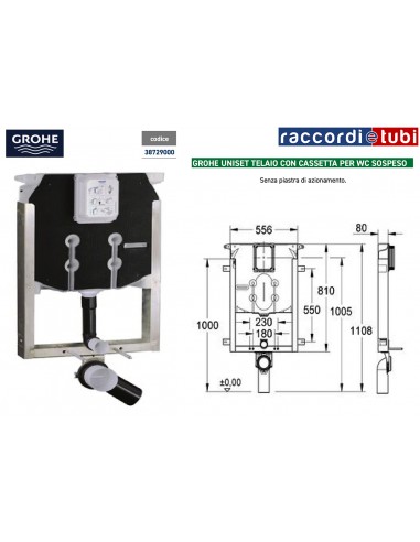 GROHE UNISET TELAIO CON CASSETTA x WC SOSPESO...