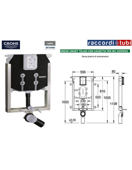 GROHE UNISET TELAIO CON CASSETTA x WC SOSPESO 38729000
