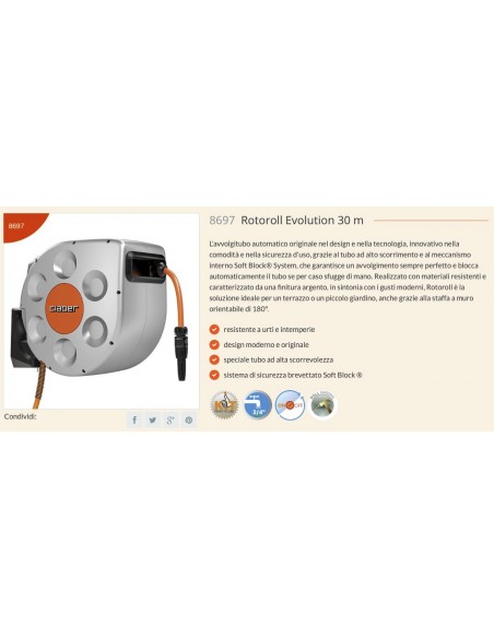 AVVOLGITORE CLABER ROTOROLL EVOLUTION DA MT.30 8697
