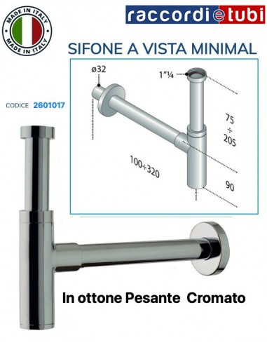SIFONE CILINDRICO IN OTTONE PESANTE...