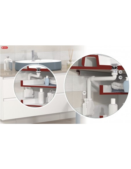 SIFONE LAVABO IN  PP MINIMO INGOMBRO 1650.200.5*2204106