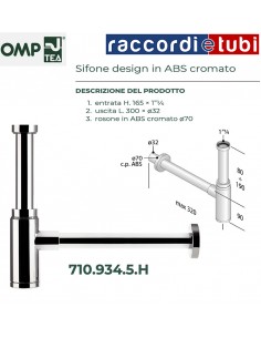 ZYLINDRISCHER SICHT-SYFON AUS VERCHROMTEM ABS DURCHMESSER...
