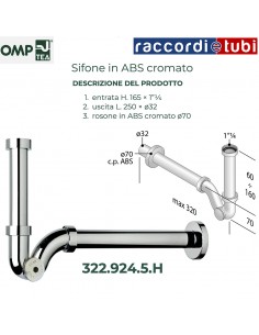 SIFON A ''S'' AUS VERCHROMTEM ABS DURCHMESSER 11/4''x32mm