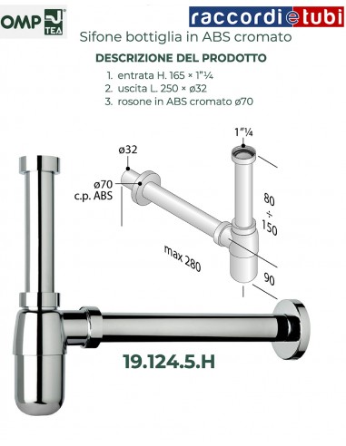 SIFON FLASCHE AUS VERCHROMTEM ABS DURCHMESSER...