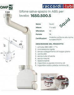 SIFON LAVABO AUS PP MIT MINIMALER PLATZBELEGUNG...