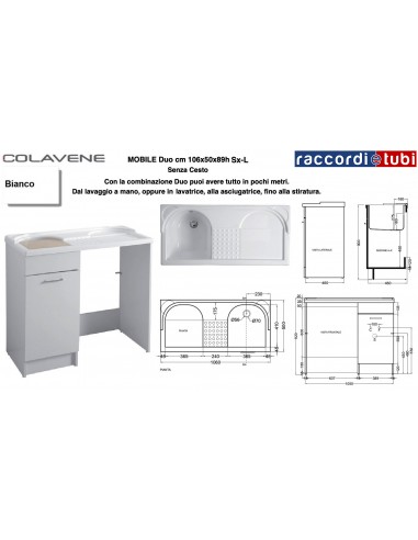 COLAVENE WASCHTISCH SCHRANK WEISS 106X60X59H...