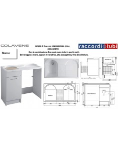 MOBILE LAVATOIO COLAVENE BIANCO 106X60X59H VASCA SINISTRA...