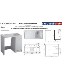 MOBILE LAVATOIO COLAVENE BIANCO 106X60X59H VASCA DESTRA...