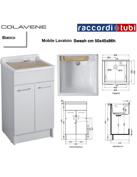 MOBILE WASCHBECKEN COLAVENE WEIß 50X45X86H WASH 24130B