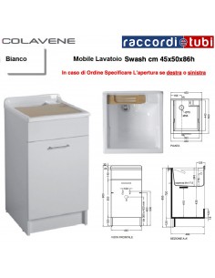 MOBILE LAVATOIO COLAVENE SWASH BIANCO 45X50X86H