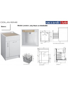 MOBILE LAVATOIO COLAVENE BIANCO 60X60X86H JOLLYWASH 24010B