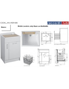 MOBILE LAVATOIO COLAVENE BIANCO 60X50X86H JOLLYWASH 24040B