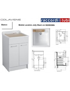 MOBILE LAVATOIO COLAVENE BIANCO 50X50X86H JOLLYWASH 24140B