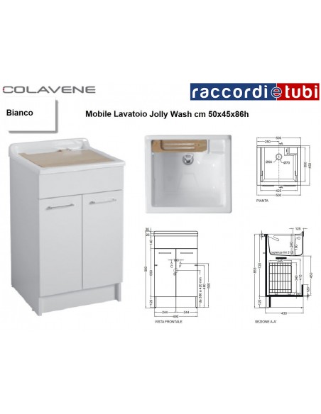 MOBILER WASCHTISCH COLAVENE WEISS 50X45X86H JOLLYWASH 24120B