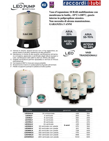 VERTIKALER LEO-AUSDEHNUNGSTANK 100 LITER