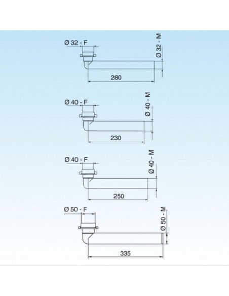CURVA LIRA JOLLY DIAMETRO 40X230 8.2424