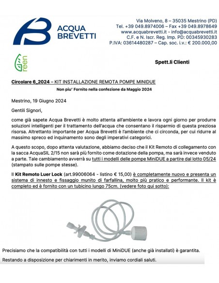 DOSATORE A POLIFOSFATO LIQUIDO MINIDOS DIMA PM109 ACQUA BREVETTI 1/2