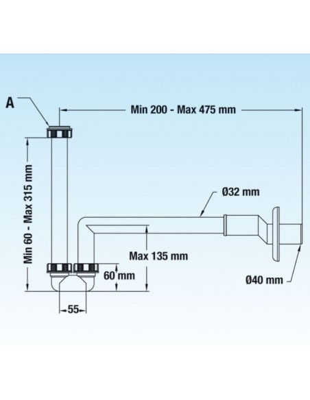 SIFONE LIRA ECCENTRICO LAVABO 1.1/4X32*40 1643.001
