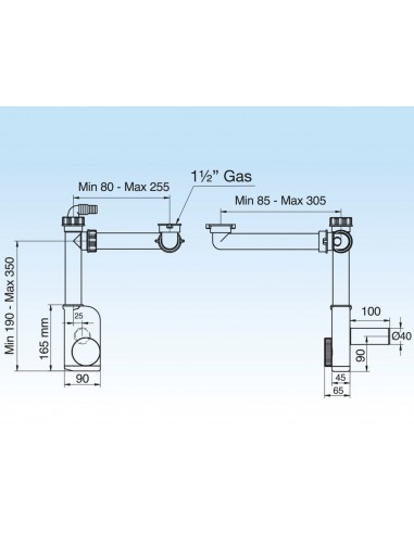 SIFONE SPAZIO 1 EVOLUTION DIAMETRO 40
