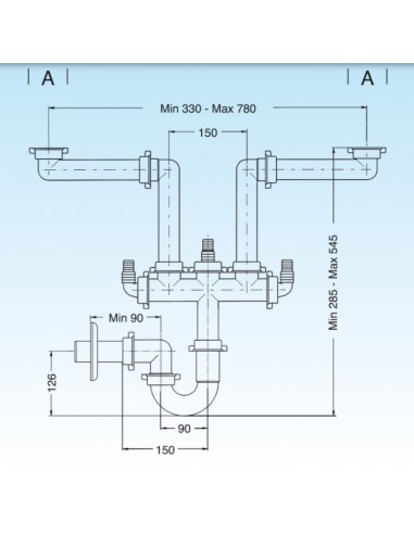 SIFONE LIRA SPAZIO 2 DIAMETRO 40 ART.9.1275.18