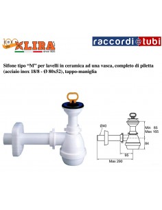 SIFONE LIRA PER UNA VASCA ART.1311.011 CON PILETTA 1.1/2X40