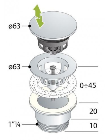 PILETTA  AUTOMATICA  CROMATA LAVABO-BIDET...