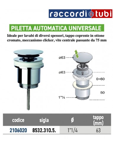 PILETTA  AUTOMATICA CROMATA  LAVABO-BIDET...