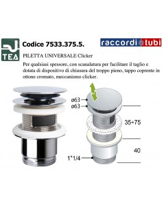 PILETTA AUTOMATICA UNIVERSALE CROMATA 11/4''X63 2
