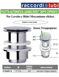 AUTOMATISCHER Ablauf Stöpsel Waschbecken-Bidet 1...