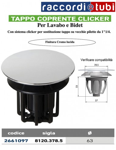 TAPPO COPRENTE CLICKER D.63mm