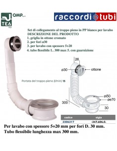 SET COLLEGAMENTO CON TROPPOPIENO PER LAVABO  IN PP E...