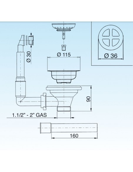 PILETTA LIRA DA LAVELLO BASKET 3"1/2X1.1/2 CON TROPPO PIENO ART.1745.080