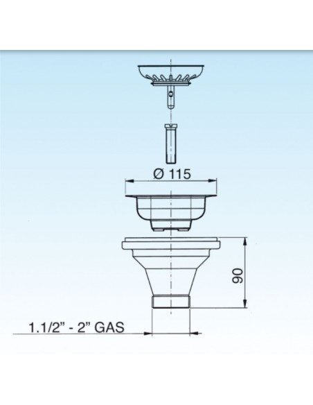 Ablaufkorb LIRA für Spüle BASKET 3"1/2X1.1/2 ART.1945.040