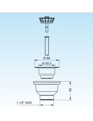 ABFLUSS SIEB LIRA FÜR SPÜLE 1.1/2 MINI...