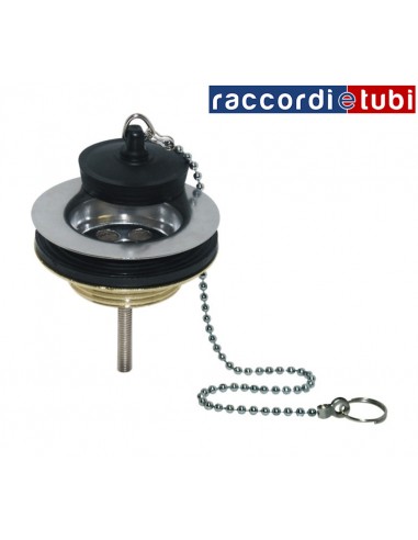 PILETTA OTTONE/INOX PER LAVELLO 1.1/4X80...