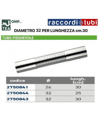 TUBO PIEGHEVOLE D.32mm LUNG.300mm
