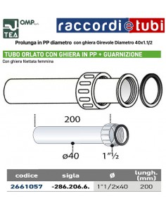 VERLÄNGERUNG AUS PP 20cm DURCHMESSER 1.1/2X40