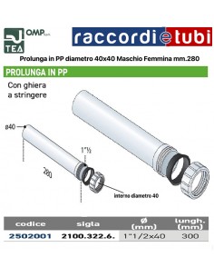 PROLUNGA IN PP 30cm DIAMETRO 40X40