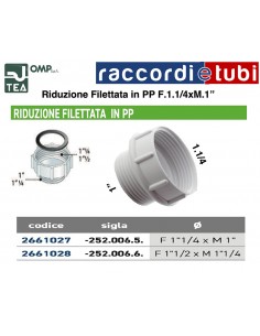RIDUZIONE FILETTATA IN PP F.1.1/4XM.1