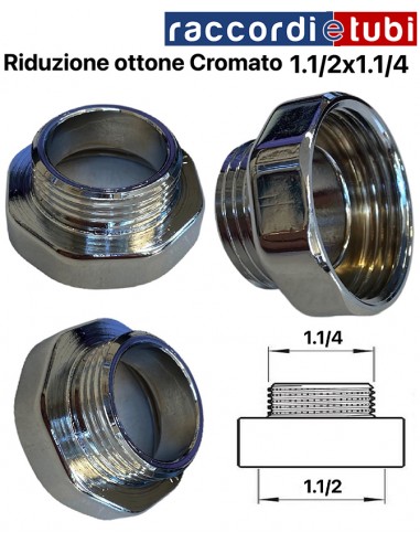 MANICOTTO OTTONE CROMATO MF 1.1/4X1.1/2