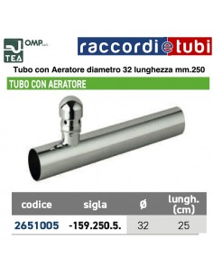 ROHR MIT BELÜFTER 32mm LÄNGE 250mm