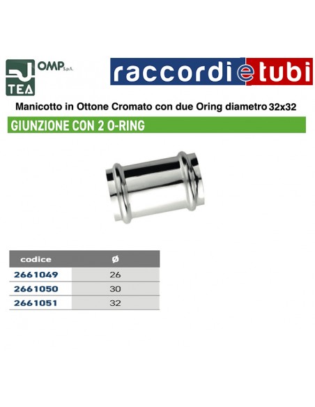 MESSING KUPPLUNG VERCHROMT 32X32mm MIT O-RING
