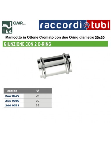 MESSINGVERBINDER VERCHROMT 30X30mm MIT O-RING