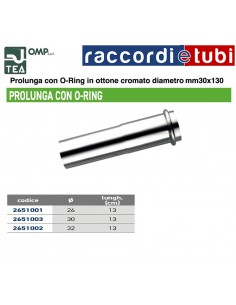VERLÄNGERUNG AUS VERCHROMTEM MESSING 30X130mm MIT O-RING