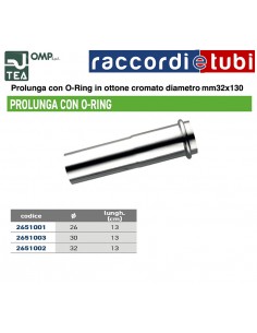 PROLUNGA IN OTTONE CROMATO 32X130mm CON ORING