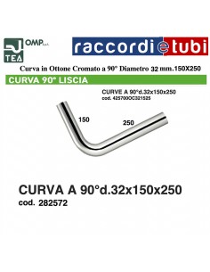 CANOTTO OTTONE CROMATO 90° D.32 150X300