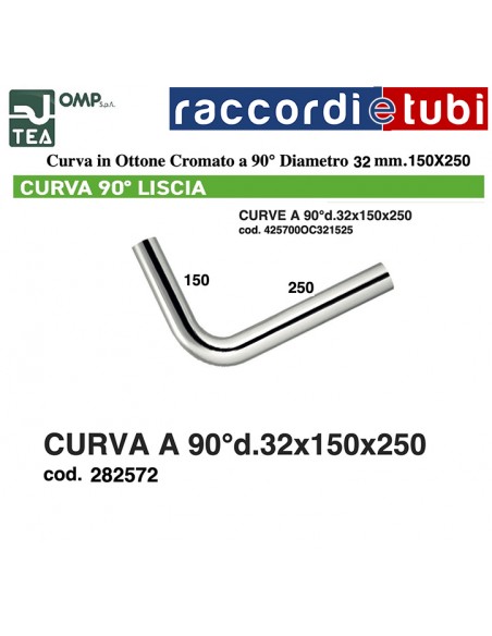 CANOTTO OTTONE CROMATO 90° D.32 150X300