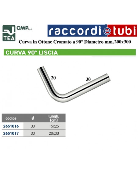 CURVA 90' LISCIA D.30mm 200x300mm